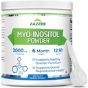 Zazzee Myo-Inositol Powder, 6 Month Supply, 183 Servings, 2000 mg per Serving, Free Scoop for Exact Dosage, 12.91 Ounces, 100% Pure, All-Natural Fertility and Reproductive Support, Vegan, Non-GMO