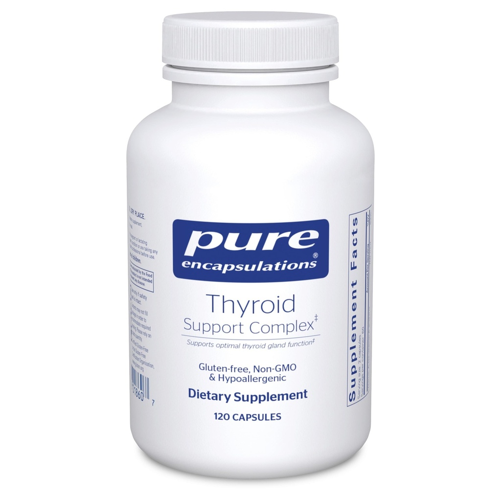 Pure indkapslinger Thyreoidea Support Complex - Understøtter Thyreoidea Sundhed * - Antioxidant Infusion - med Ashwagandha & jod - Non- GMO & vegetar - 120 kapsler
