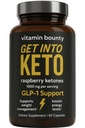 Vitamin Bounty Premium Raspberry Ketoner supplement - Keto piller til vægttab - fremmer Ketosis & Metabolisme support - Keto kost støtte - Energi Boost til kvinder & mænd - 60 kapsler