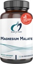 Design til sundhed Magnesium Malat - Chelated Magnesium som Di Magnesium Malat - Meget biotilgængelig Form til at understøtte energi, Knoglesundhed + muskel Inddrivelse (120 Magnesium Malat kapsler)