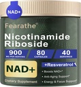 Liposomal Nicotinamid Riboside - NAD + Supplement med Resveratrol og Quercetin - NAD Nicotinamid Riboside Resveratrol 900mg for Anti- Aging, Energy, Focus - 80 kapsler, 40 dages forsyning