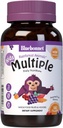 Bluebonnet Nutrition Rainforest Animalz Hele fødevarer baseret på flere tyggetabletter, Kids Multivitamin & Mineral, C-vitamin, D3, Jern, Gluten Free, Milk Free, Kosher, 180 tyggetabletter, blandet flavor