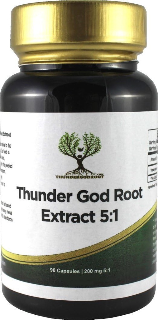 Thunder God Vin Root 5: 1 Supplement - Tripterygium Wilfordii Herbal Supplement - 200mg kapsler med Lei Gong Teng Extract - Thunder God Vin Extract med Triptolide - 90 kapsler