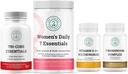 Tri- Core Essentials + Women 's Daily 7 Essentials + 7 Organic Mushroom Complex + Vitamin D3 + K2 Bundle