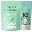 Oregano Capsules & Vitamin D3 10000 iu Plus K2 (MK- 7) 200 mcg, 300 Coconut Oil Softels