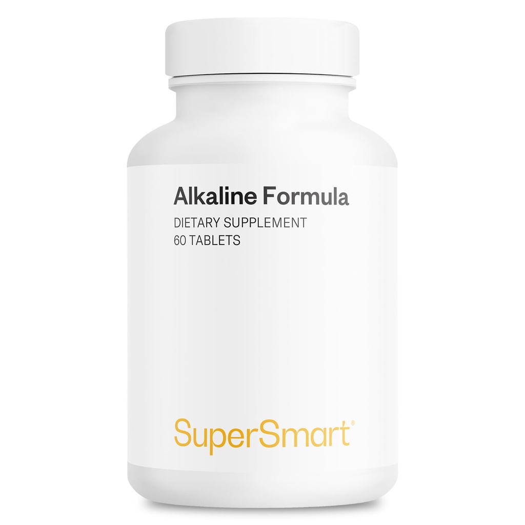 Supersmart - Alkaline Formel Supplement (Avanceret Formel) - med Kalium Phosphat, Calcium & Magnesium Citrate - pH Balance Name 124; Non- GMO & Gluten Free - 60 tabletter