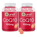 Qunol CoQ10 Gummies, CoQ10 100mg, lækre vingummi kosttilskud, Hjælper støtte hjerte sundhed, Vegan, Gluten Free, Ultra High Absorption, 2 Måned Supply (60 Greve, pakke med 2)