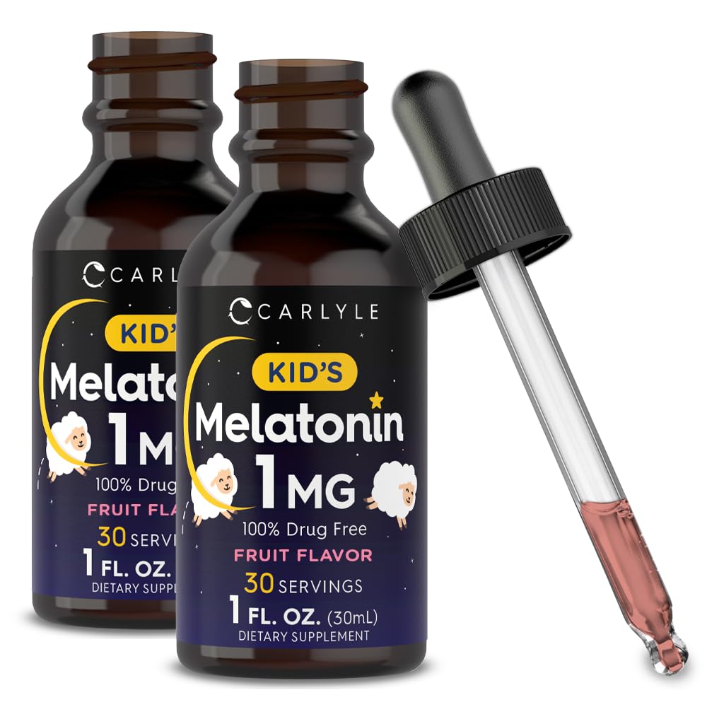 Carlyle Kids Melatonin Flydende • 124; 1 fl oz • 124; Two Pack • 124; Frugtsmag • 124; Drug Free Childrens Supplement