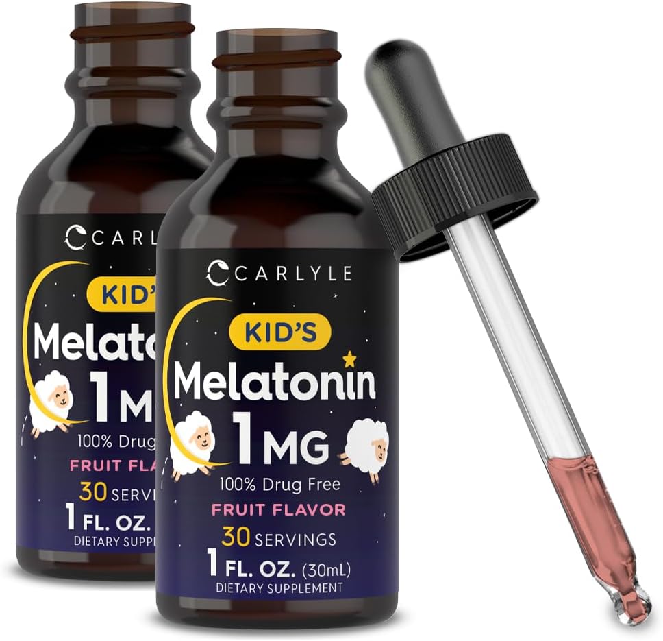 Carlyle Kids Melatonin Flydende • 124; 1 fl oz • 124; Two Pack • 124; Frugtsmag • 124; Drug Free Childrens Supplement