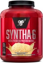 BSN SYNTHA- 6 Whey Protein Powder, Micellar Casein, Milk Protein Isolate Powder, Vanilla Ice, 5 Pounds, 48 Servere (Pack of 1) - Pakke May Vary