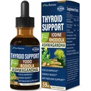 Thyroidea Support Drops - Flydende jod supplement, Gotas de YODO y Selenio para Tiroides, Con Rodiola Semenovii y Ortiga, Fight Brain Fog w / Ashwagandha & Rhodiola Extract Tincture.2 oz
