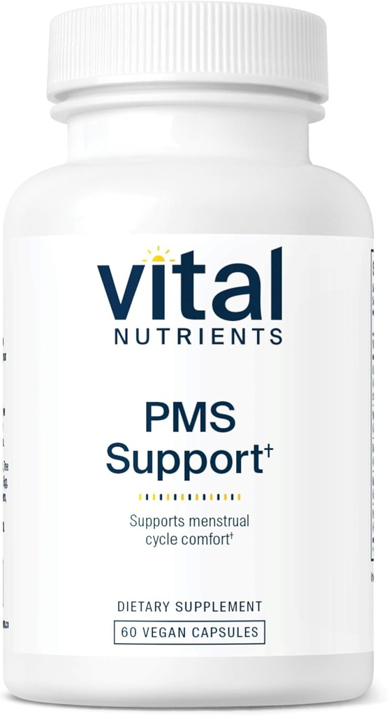 Vital Nutrients PMS Support - Vitex Berry & Passionflower Extract for Premenstrual Support & Hormone Balance * - B6-vitamin PMS Kosttilskud - Gluten, Dairy, Soy Free - non-GMO - 60 kapsler