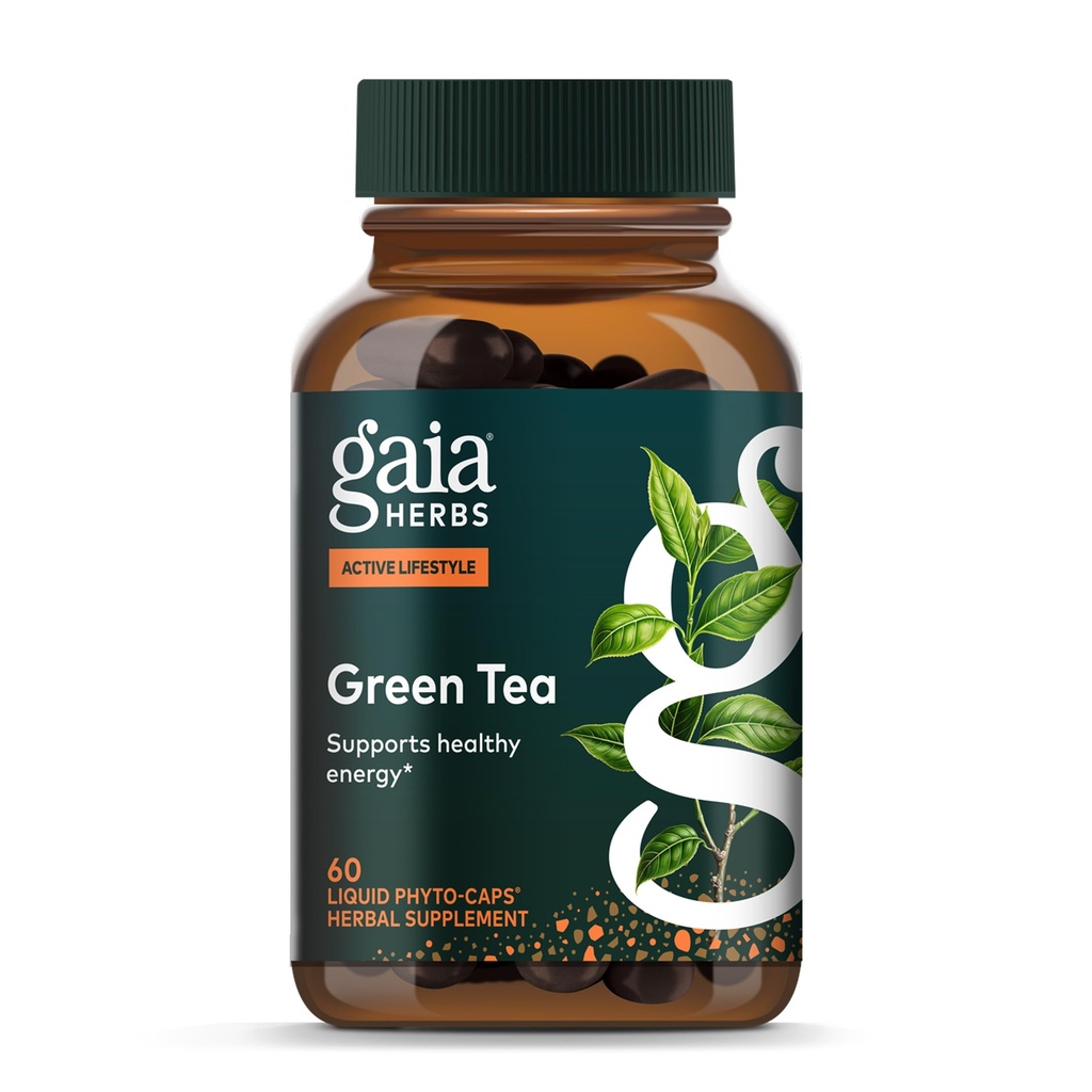 Gaia urter Green Tea - Hjælper med at holde sund vægt og energi niveauer * - med Organic Green Tea Leaf og ekstrakt - 60 Vegan flydende Phyto- kapsler (15-dages forsyning)