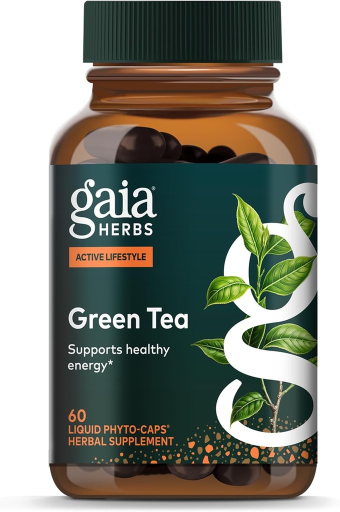 Gaia urter Green Tea - Hjælper med at holde sund vægt og energi niveauer * - med Organic Green Tea Leaf og ekstrakt - 60 Vegan flydende Phyto- kapsler (15-dages forsyning)