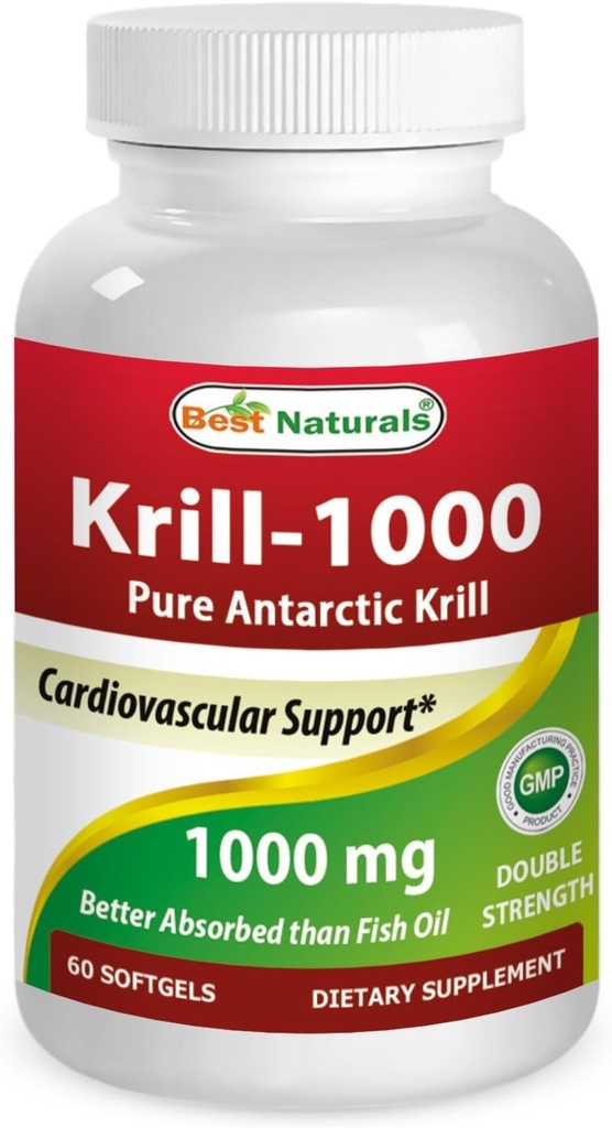 Bedste Naturals Krill Oil Soft Gel, 1000 mg, 60 Greve