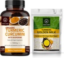 Gurkemeje Curcumin Kapsler og trumerisk gylden mælk