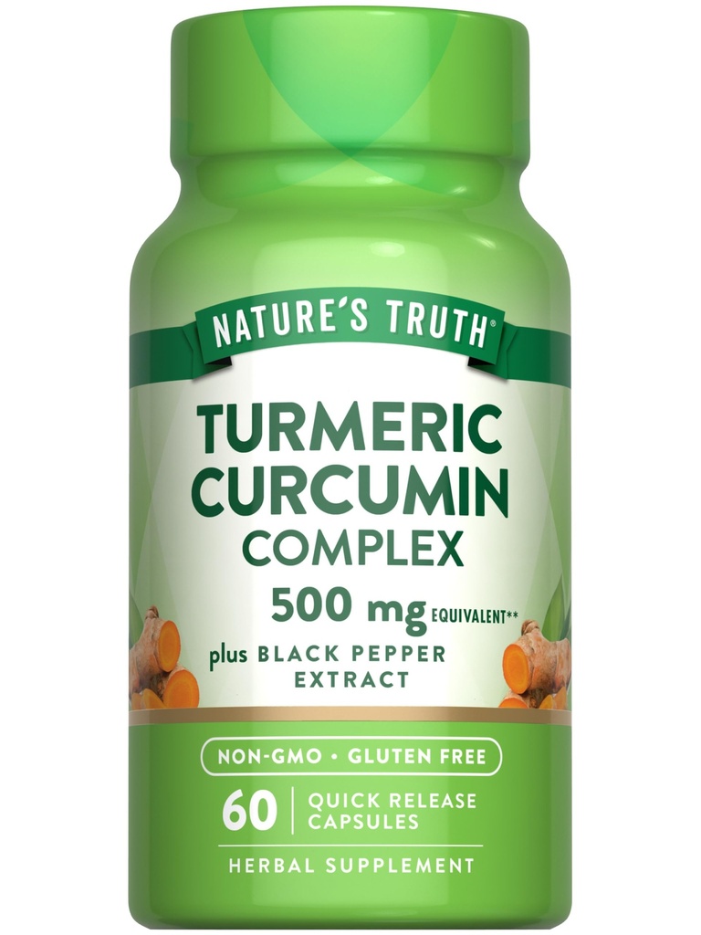 Nature 's Truth Turmerisk Curcumin med Black Pepper Extract 124; 500mg
