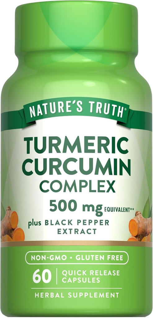 Nature 's Truth Turmerisk Curcumin med Black Pepper Extract 124; 500mg