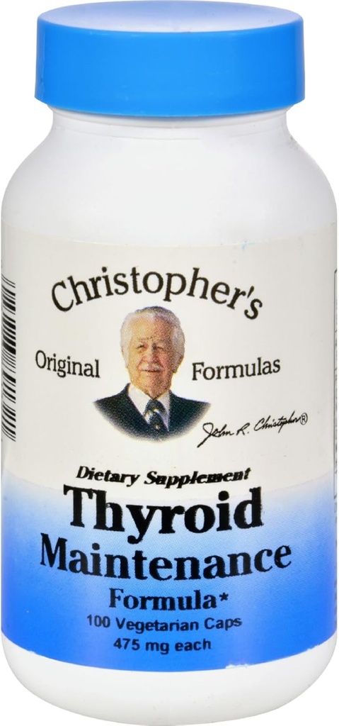 Christopher 's Thyroid Vedligeholdelse - 485 mg - 100 Vegetariske kapsler