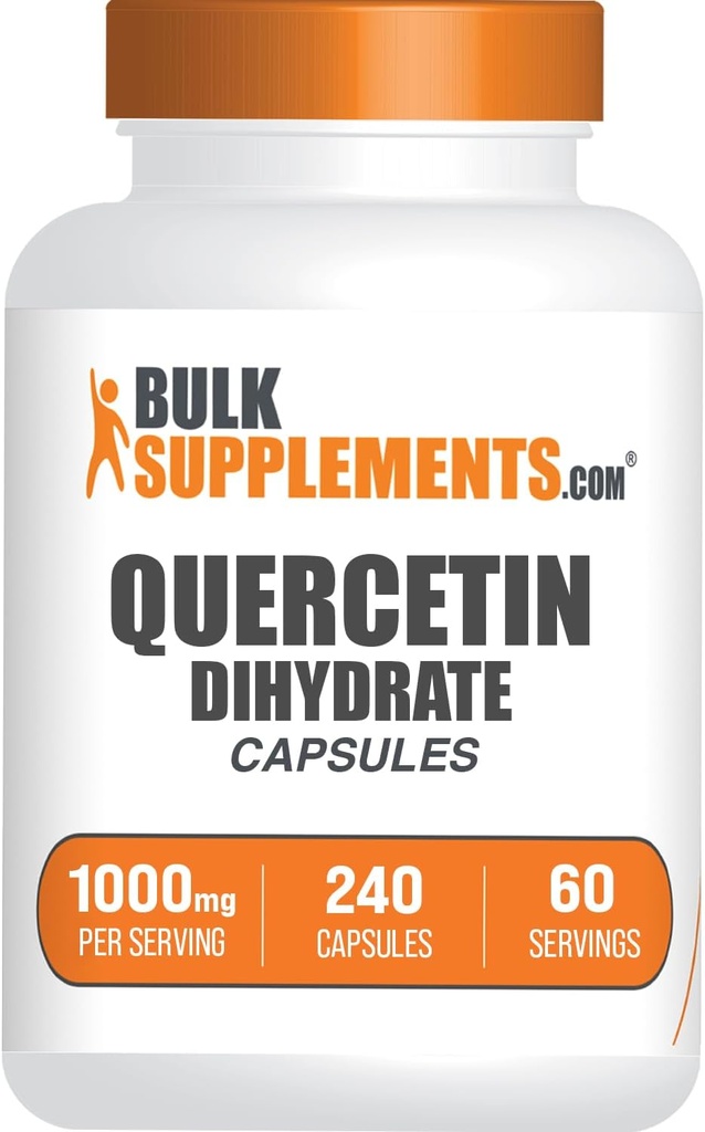 BulkSupplements.com Quercetin Dihydrate Capsules - Quercetin Supplements, Antioxidants Supplement - 4 Capsules per Serving, 240 Count (Pack of 1)