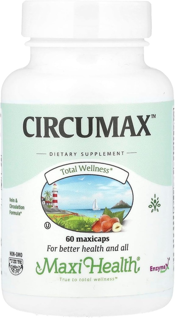 Maxi Health CircuMax Supplement - High Potency - Vein and Circulation Formula - 60 Capsules - Kosher
