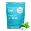 NeuroGum Energy Koffein Mints (180 stykker) - Sukker fri med L- theanin + Natural Koffein + vitamin B12 & B6 - Nootrop Energy & Focus Supplement for kvinder & mænd - Keto & Vegan, pebermynte Flavor