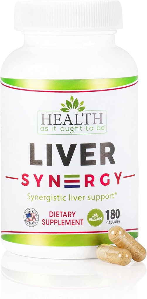 Health As It Ought To Be Liver Syn3rgy Supplement | Physician Formulated Capsules with Milk Thistle, Black Seed, Korean Ginseng | 180 Capsules