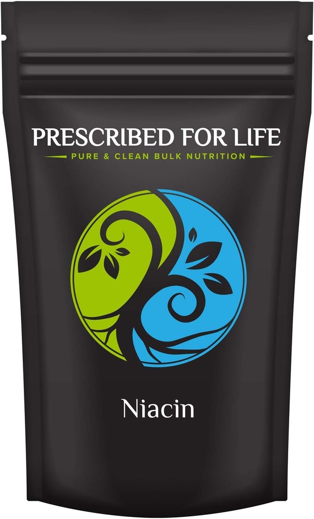 Præskrevet for liv Niacin Pulver • 124; vitamin B3 til hudsundhed og fordøjelsesstøtte • 124; Vegan, Gluten Free, Non GMO • 124; Nicotinsyre Pulver (5 kg / 11 lb)