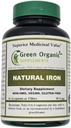 (Pakke med 1) Grøn Økologisk Kosttilskud 'Jern, 2000mg Økologiske Jern Kapsler, 90, Håndlavet, Vegan, Non- GMO, & Gluten Free Natural Jern Kapsler