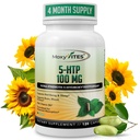 MoxyVites 5htp 100mg tillæg, Plus B6, 5 htp økologisk hel mad - bedste serotonin booster - non-GMO, 120 Vegan kapsler