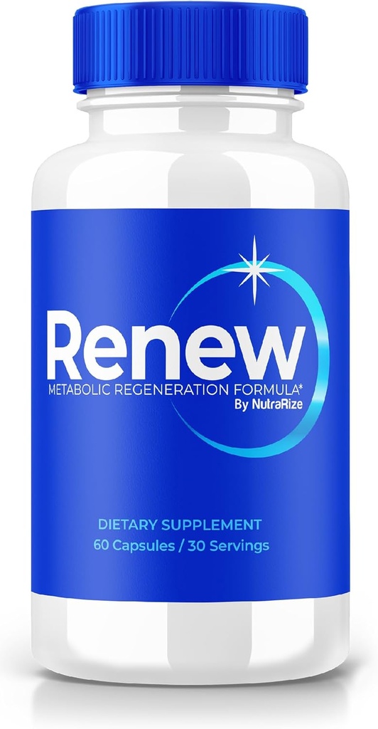 NutraRize Renew kapsler, All- Natural Dietary Supplement 800MG piller, Advanced Formel for Energy og til støtte aktiv livsstil, Re New Pastillas anmeldelser (60 kapsler)