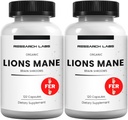 Forskning Labs Organic Lions Mane- supplement kapsler, 2 Fer 1 Ad - 240 Kapsler w / Patent Litropane ™ immunsystem Booster Nootrop Brain Support Mushroom supplement. 10X Extract sammenlignelig 18000mg