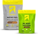 Ascent Casein Protein Powder Chocolate Peanut Butter 2 lb & Plant Protein Powder Chocolate 18 Servings