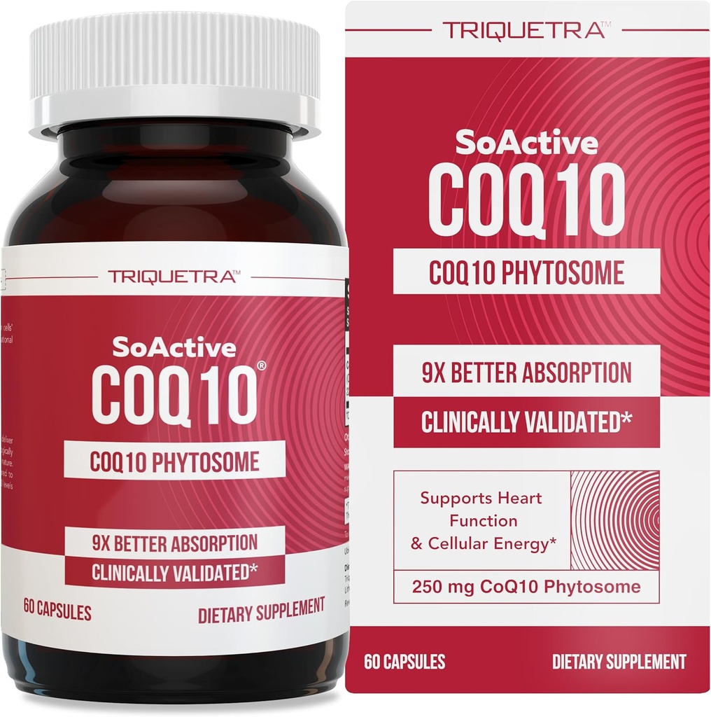 SoAktiv CoQ10 ® 250 mg: CoQ10 Phytosome med op til 9X Højere Absorption - Proven Cellular Levering - Understøtter cellulær energiproduktion (60 kapsler)