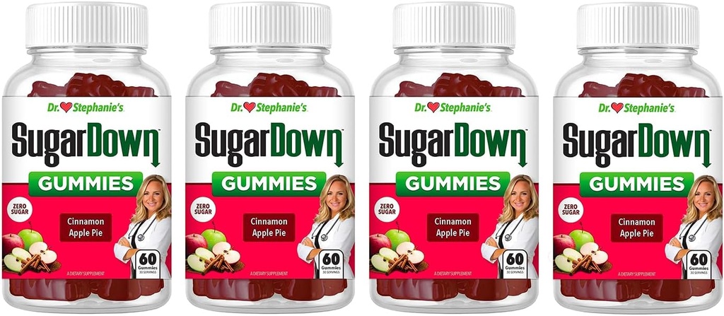 Stephanie 's SugarDown Gummies - Ceylon & Cassia Cinnamon Supplement - 4 Pack
