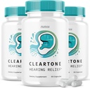 (3 Pack) Cleartone piller - Official Formel - Cleartone Tinnitus hørelse piller, Clear Tone piller hørelse Relief Maksimal styrke Formel Clear Tone Advanced Vitamin supplement (180 kapsler)