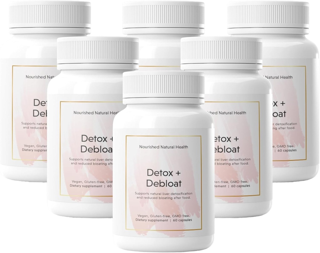 Nourished Natural Health Detox + Debloat - Milk Thistle & Dandelion Root Vegan Supplement for Women - Bloating Relief & Digestion Support - 360 Capsules