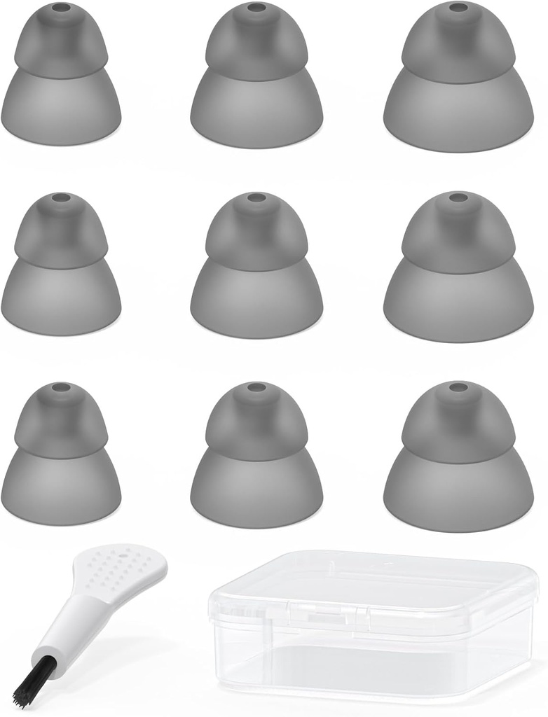 Hearing Aid Domes - Dobbelt lag Lukket type Power Dome for Resound SureFit RIC og Open Fit BTE Høreforstærker Øre Tips Tilbehør med Carry Case (Trial Pack 9pcs)