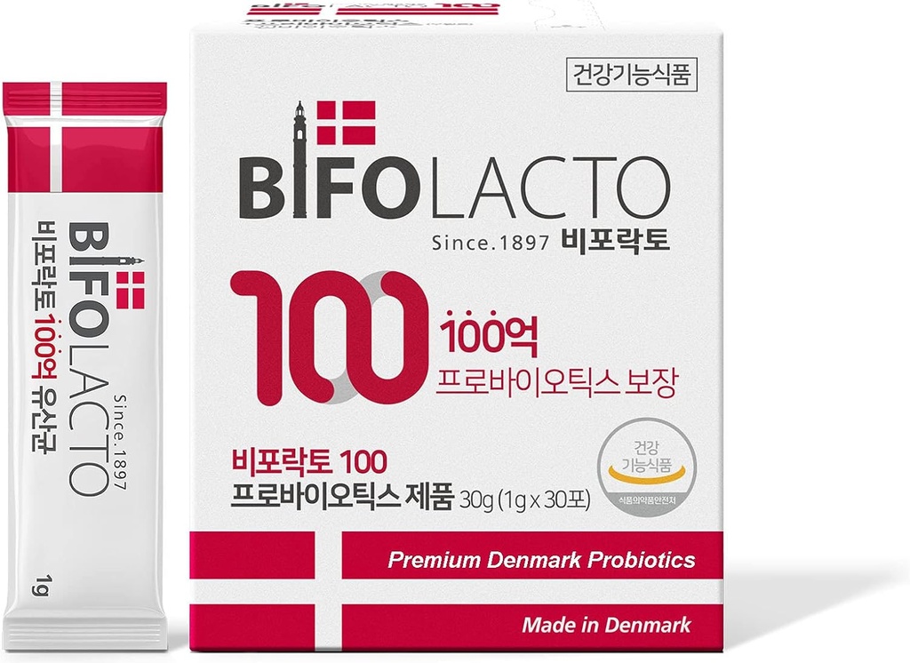 100 Premium Denmark Probiotika, 44,2 milliarder Probiotika med Prebiotika (Synbiotika), Zero Calories, Zero Sugar, Non Dairy. Rejsevenlig, Ingen vand er nødvendig, Nemt smelter på din tunge