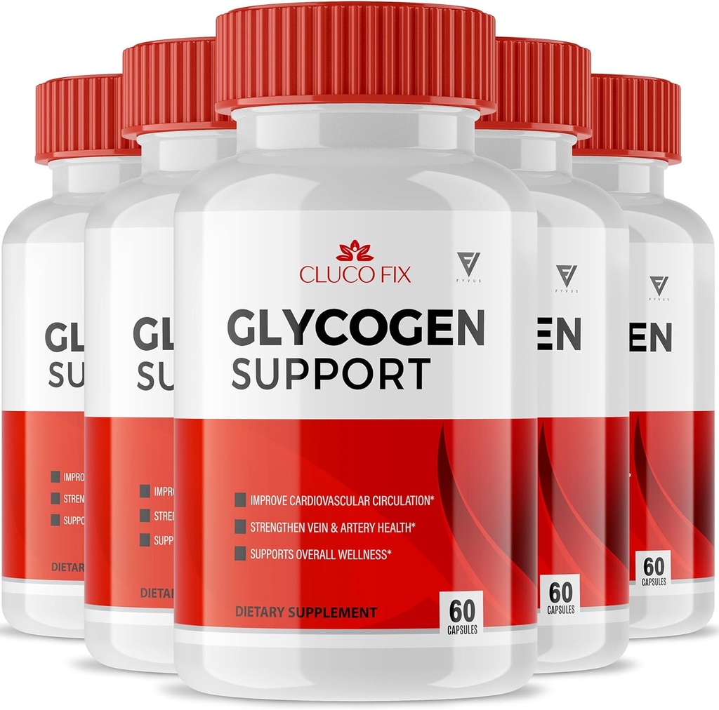 (5 Pack) ClucoFix Glycogen Support Kapsler, ClucoFix Glycogen Sundhed og Wellness Multivitamin Support Kosttilskud, ClucoFix Glyco Advanced Samlet Health Formel Support Anmeldelser (300 Kapsler)
