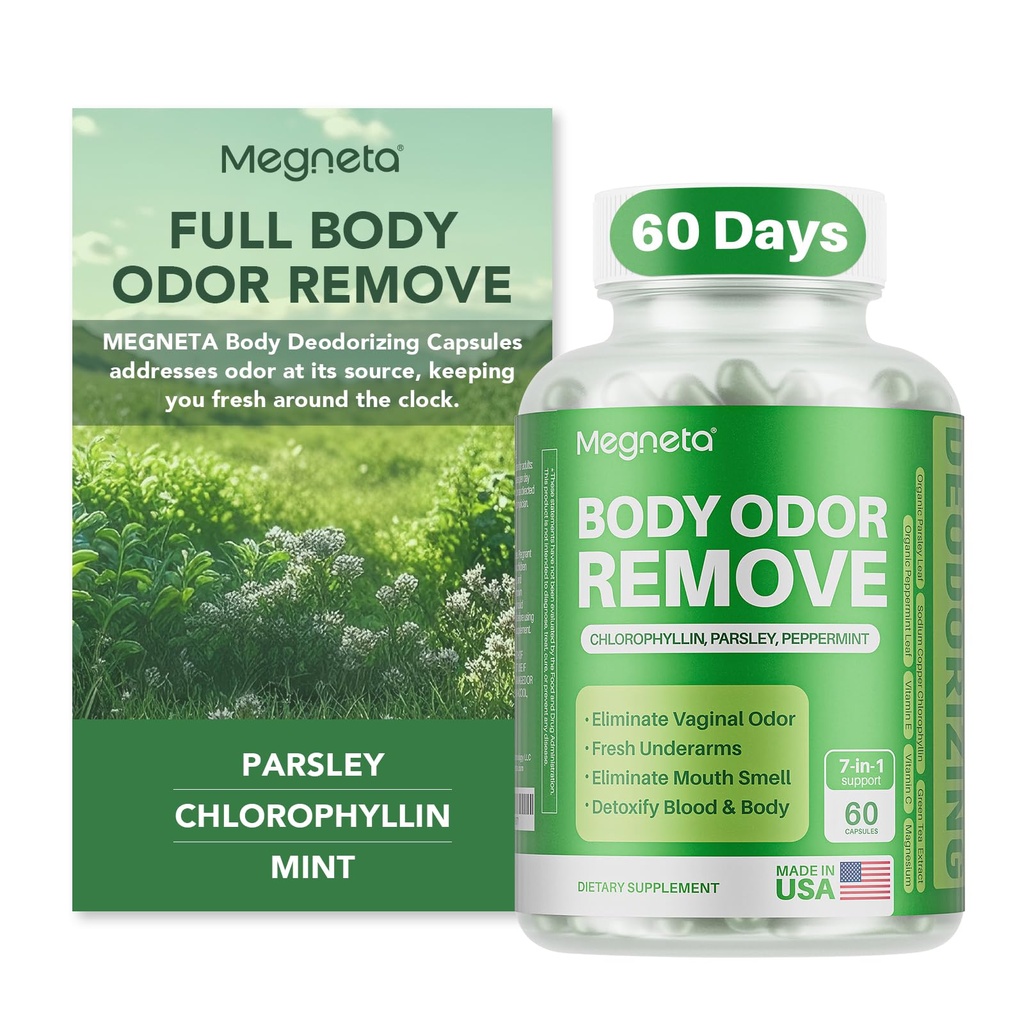 Krop deodorizing supplement, naturlige interne lugt kontrol piller til mænd & kvinder, Chlorophyll kapsler til hud, ånde, og Gut sundhed (60 kapsler)