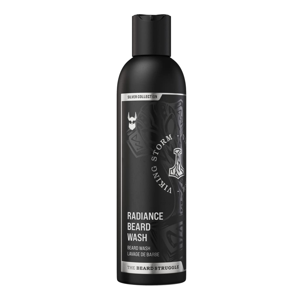 The Beard Struggle Radiance Beard Wash - Deep Clean & Hydrated Beard Care - Viking Beard Shampoo til mænd (8 Fl oz) - Sølv Collection- Gold Collection - Platinum Collection
