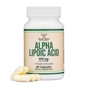 Alpha Lipoic Acid 600 mg per servering, 60 kapsler (tredjeparts testet, ikke-GMO, gluten fri, Vegan Safe) Potent antioxidant til neuropati og kardiovaskulær sundhed (ALA supplement) ved dobbelt træ