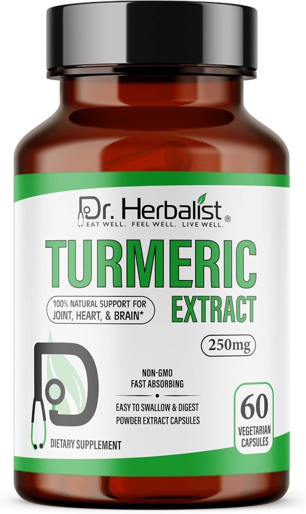 Dr. HERBALIST Gurkemeje Extract 250 mg - 60 Veganske kapsler