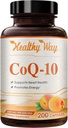 Coenzym Q10 200mg CoQ10 Supplement - En gang daglig CoQ10 200mg Powder Capsules for Heart Health, Antioxidant & Energy Support - Non- GMO, Quick Absorption Ubiquinone Q10 Coenzym (Single)