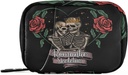 Rose Skelon Skull i Love Pill Box 7 Dag Pill sag Travel Pill Organizer Bag med lynlås Portable ugentlige sag Kompakt størrelse for vitamin supplement Holder