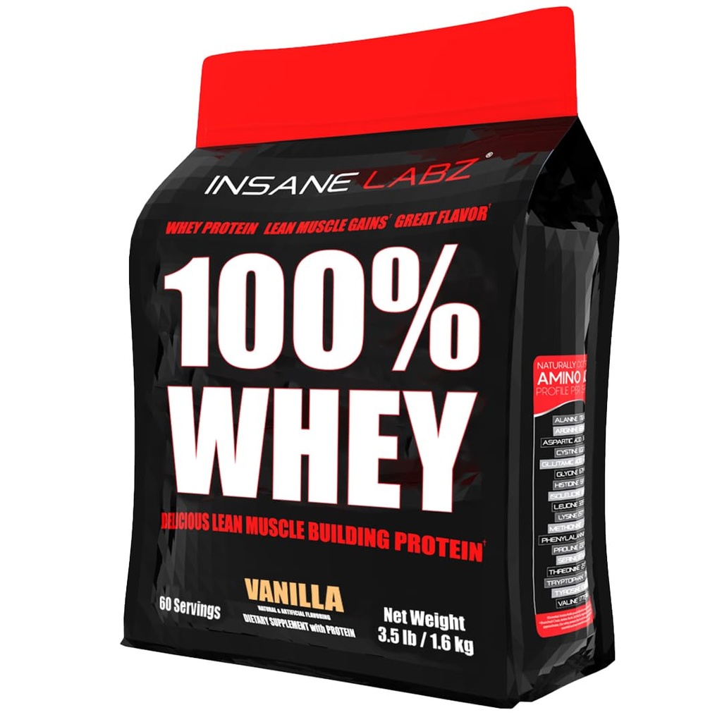 Insane Labz 100% Whey Protein (60 Servings, Vanilla)