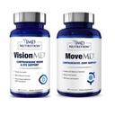 1MD Nutrition MoveMD & VisionMD fælles støtte & Eye Care - Collagen, Hyaluronsyre, Astaxanthin, OptiLut Lutein, Zeaxanthin