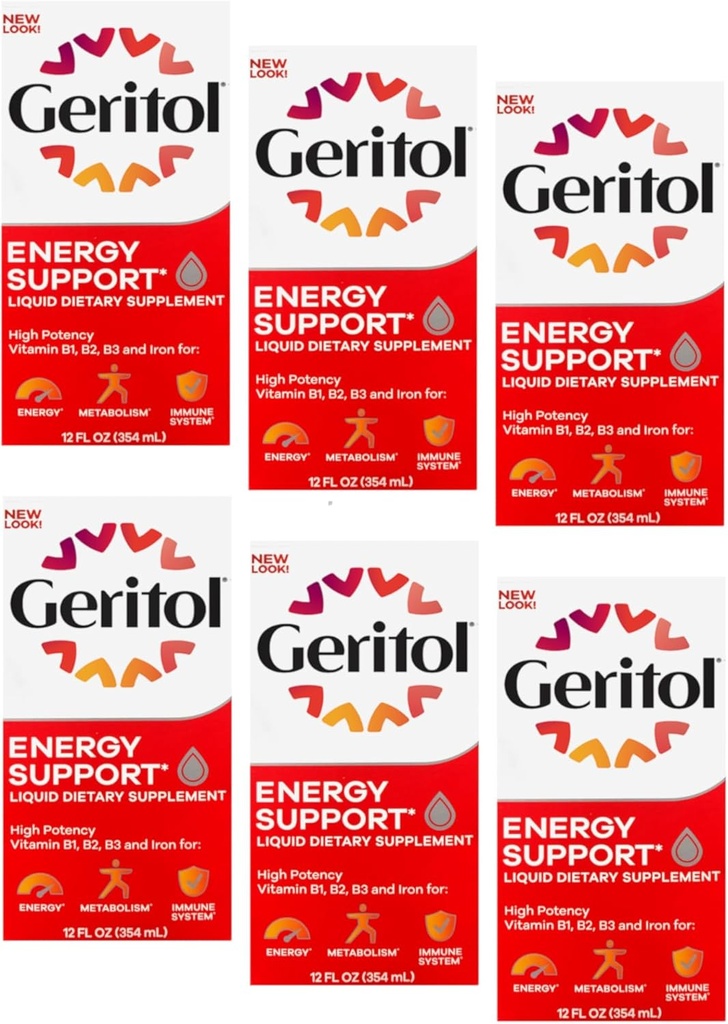 Geritol Liquid Supplement, B- Vitamin & Jern 12 Fluid Ounce (pakning med 6)
