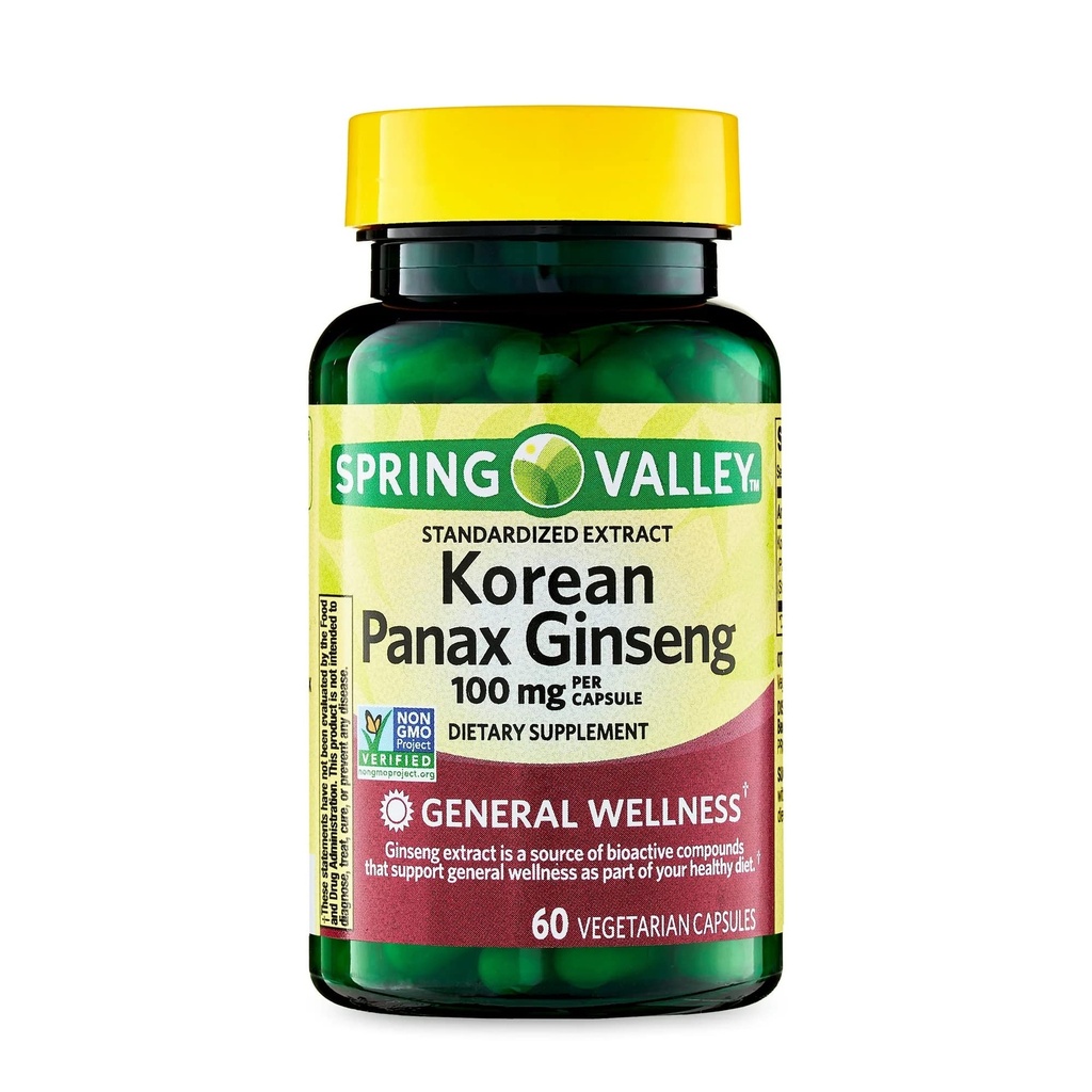Konvergens Koreanske Panax Ginseng Vegetariske Kapsler, 100 mg, 60 Greve
